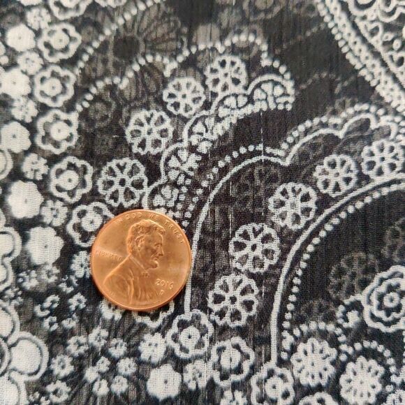 Joe Fresh sheer paisley bell sleeve blouse M - Picture 7 of 8